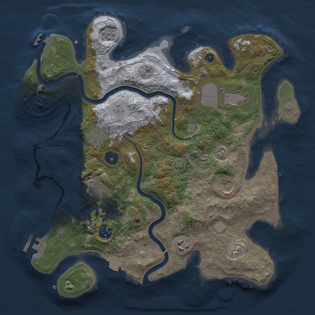 Rust Map: Procedural Map, Size: 3500, Seed: 87280366, 13 Monuments