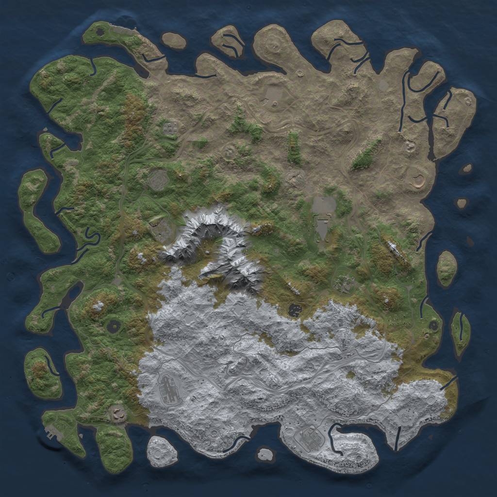 Rust Map: Procedural Map, Size: 5600, Seed: 24444777, 20 Monuments