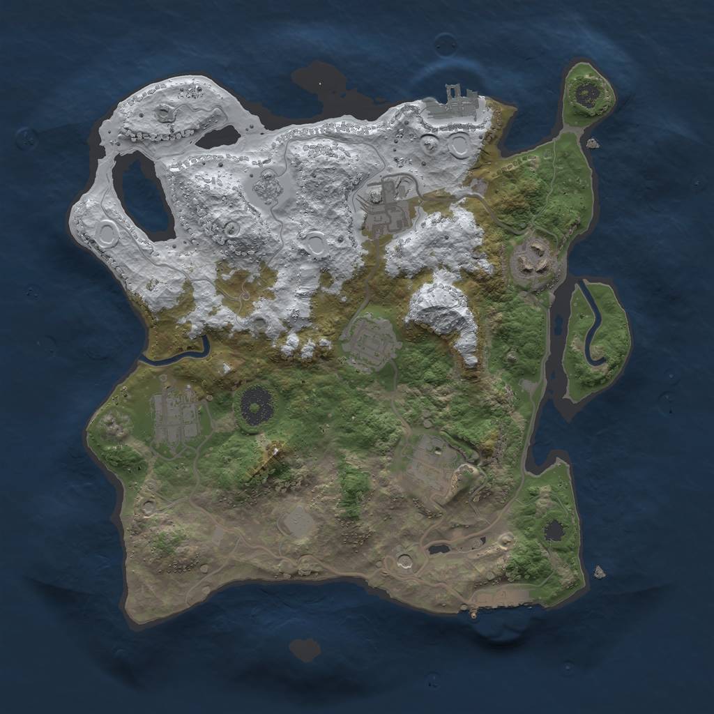 Rust Map: Procedural Map, Size: 3000, Seed: 867324477, 14 Monuments