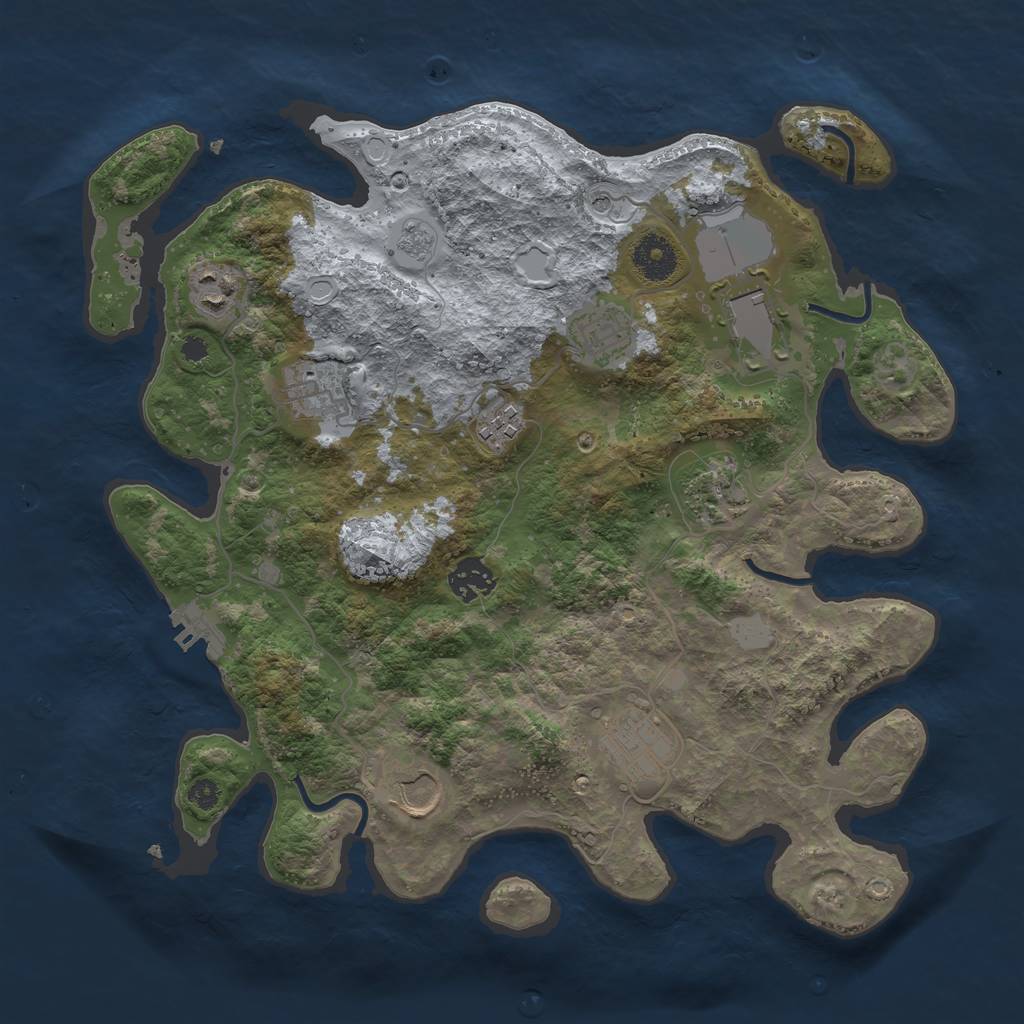 Rust Map: Procedural Map, Size: 3500, Seed: 783197, 15 Monuments