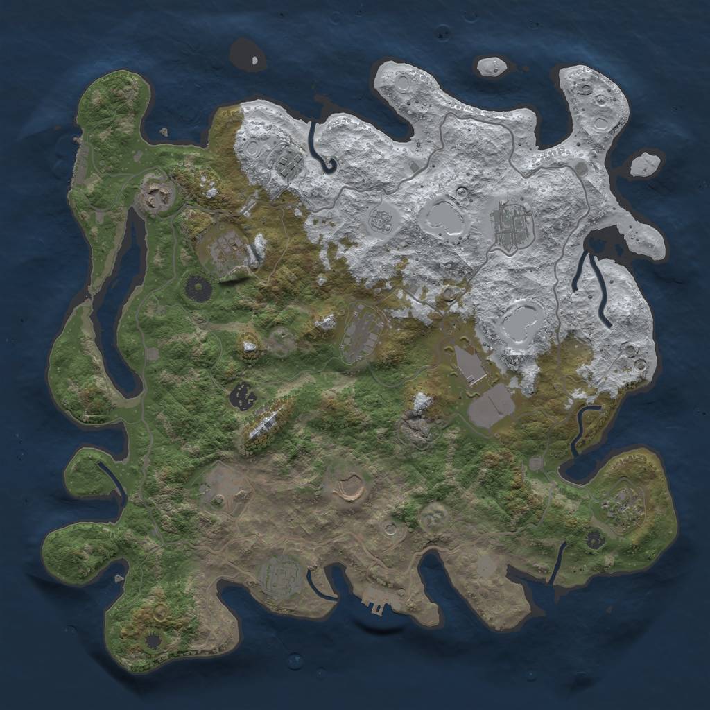 Rust Map: Procedural Map, Size: 4000, Seed: 111773577, 20 Monuments