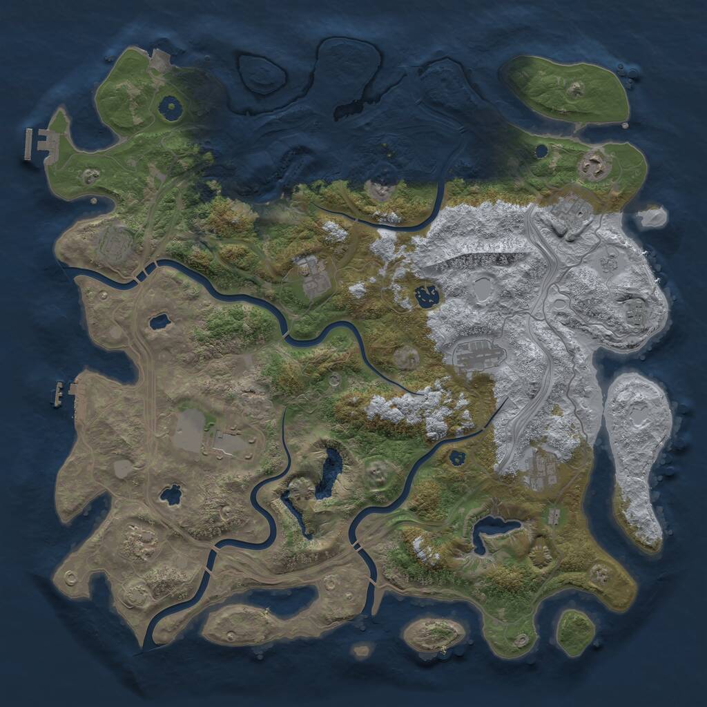 Rust Map: Procedural Map, Size: 4500, Seed: 155855454, 16 Monuments