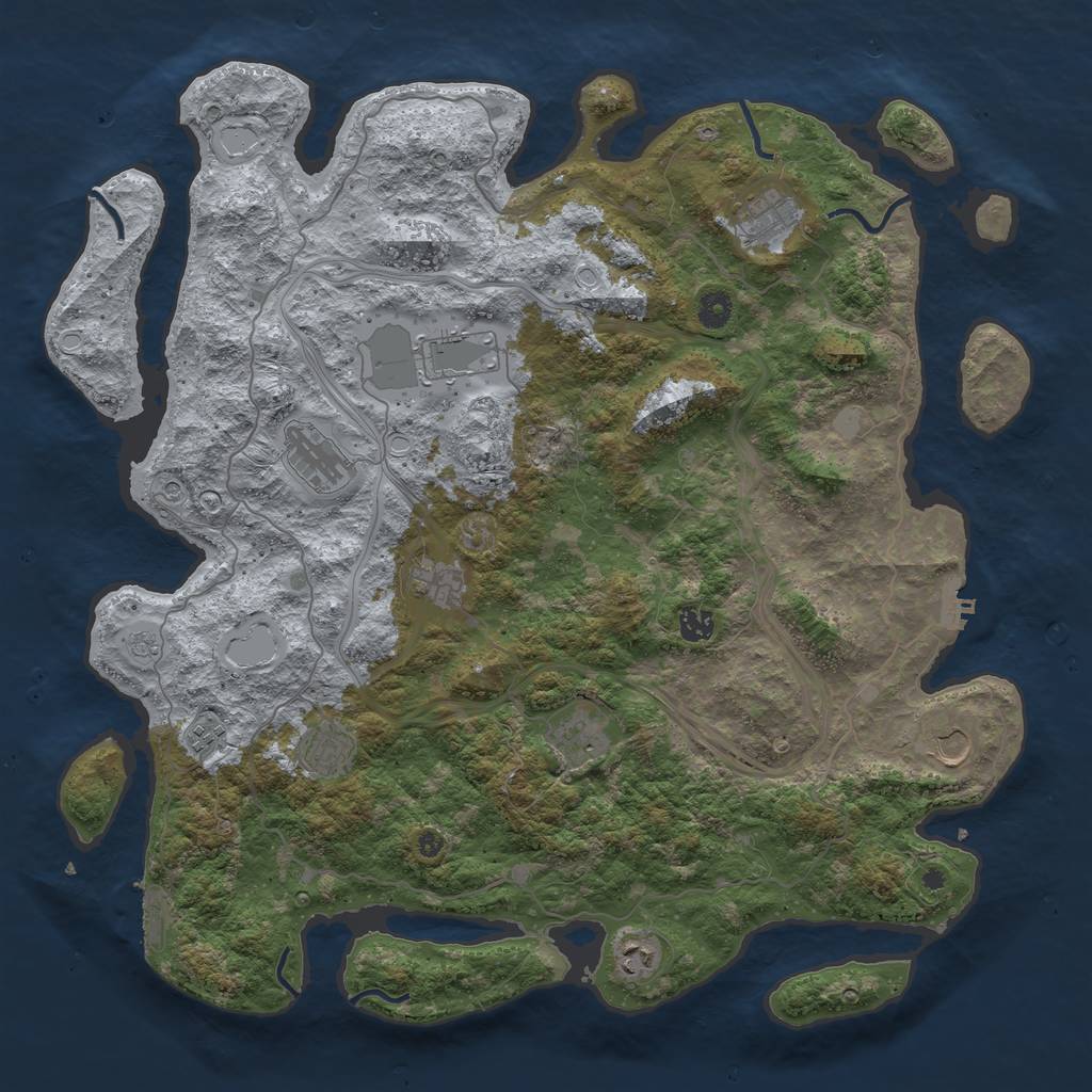 Rust Map: Procedural Map, Size: 4500, Seed: 20220610, 19 Monuments