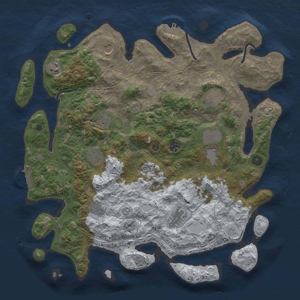 Rust Map: Procedural Map, Size: 4250, Seed: 1651695, 19 Monuments