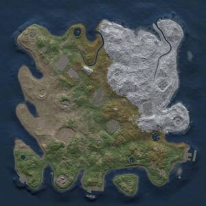 Thumbnail Rust Map: Procedural Map, Size: 3700, Seed: 1238358140, 15 Monuments