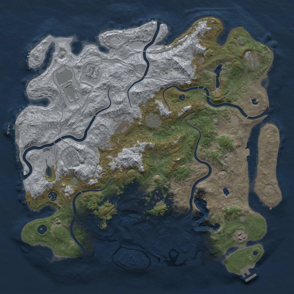 Rust Map: Procedural Map, Size: 4750, Seed: 88628253, 16 Monuments