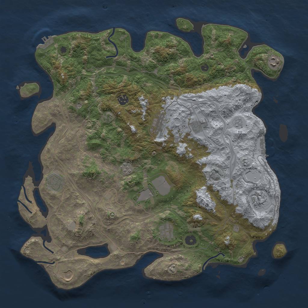 Rust Map: Procedural Map, Size: 4250, Seed: 540414868, 19 Monuments
