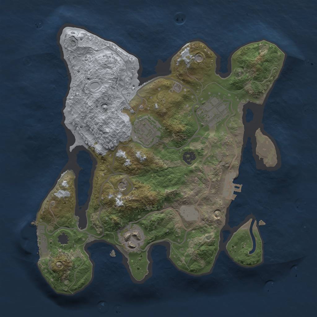 Rust Map: Procedural Map, Size: 2500, Seed: 21474, 11 Monuments