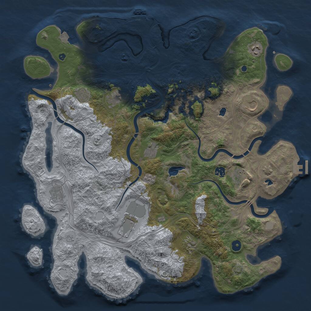 Rust Map: Procedural Map, Size: 4500, Seed: 68452, 17 Monuments