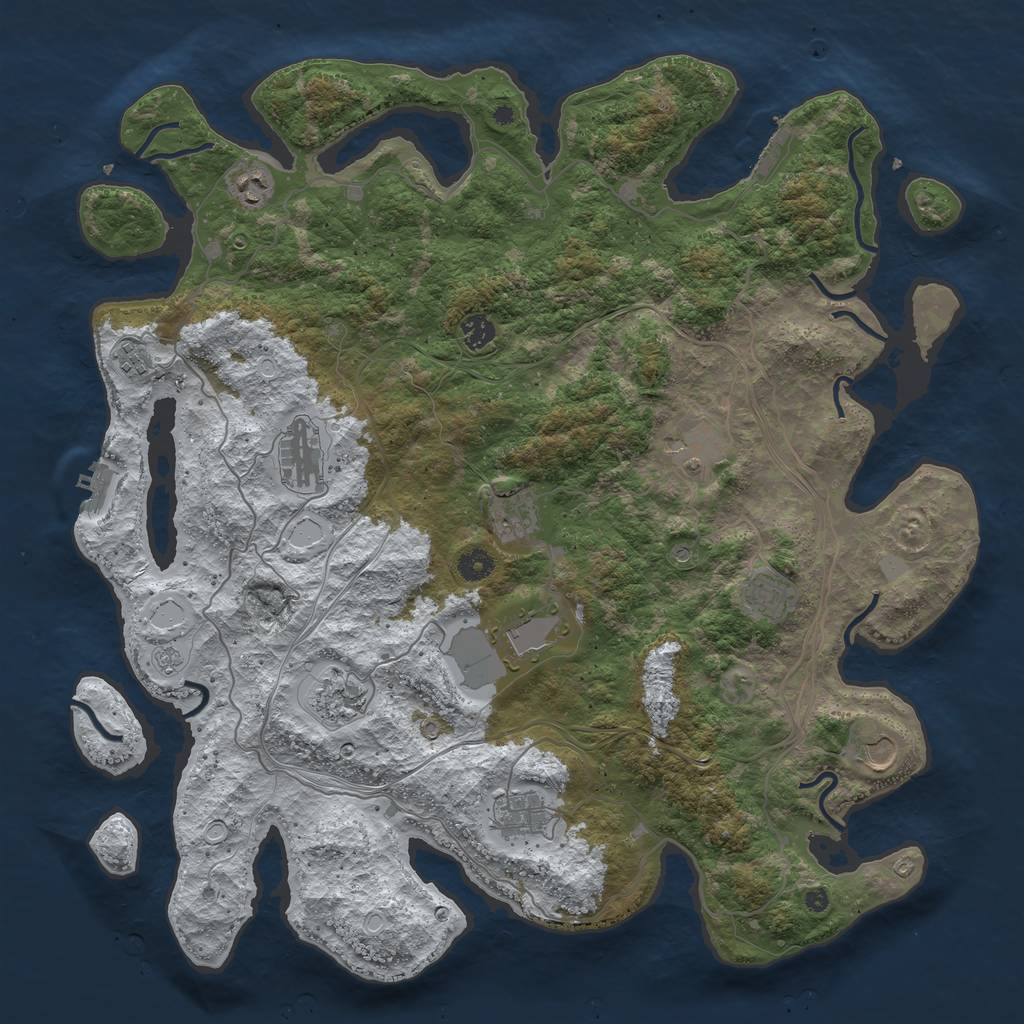 Rust Map: Procedural Map, Size: 4500, Seed: 68452, 20 Monuments
