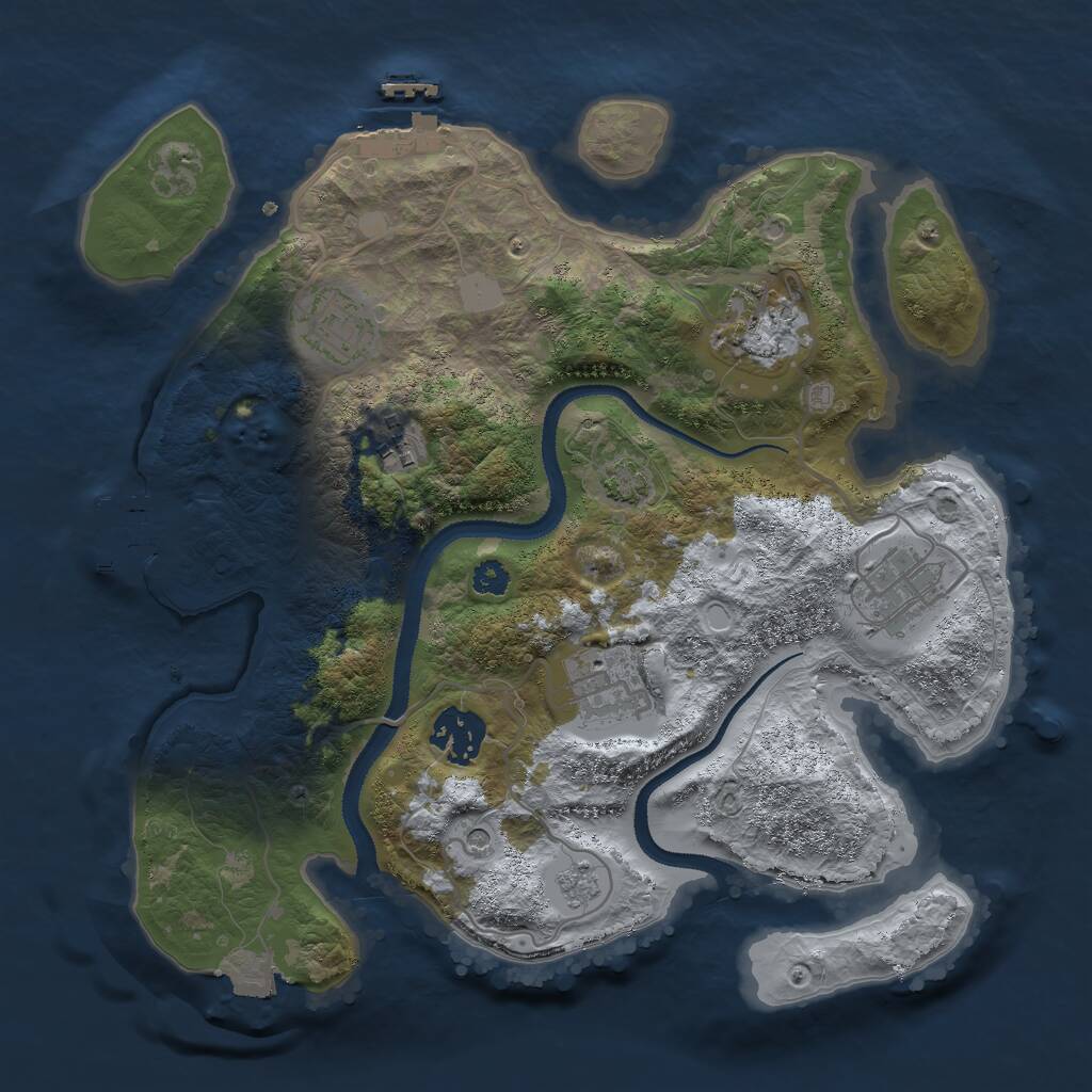 Rust Map: Procedural Map, Size: 3000, Seed: 62959, 12 Monuments