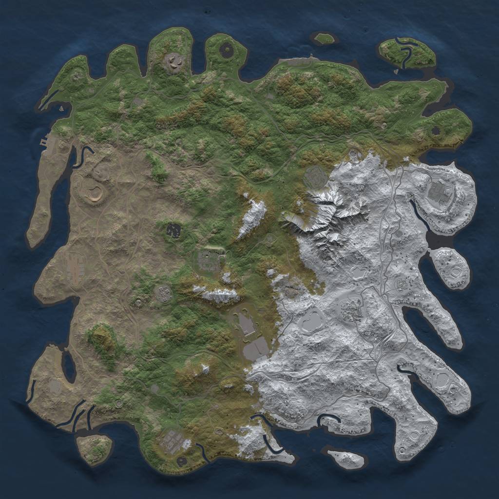 Rust Map: Procedural Map, Size: 5000, Seed: 1156481334, 20 Monuments