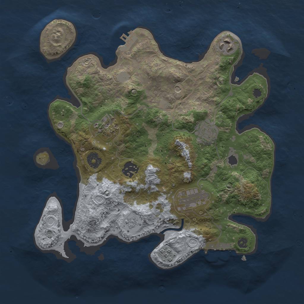 Rust Map: Procedural Map, Size: 3000, Seed: 432, 15 Monuments