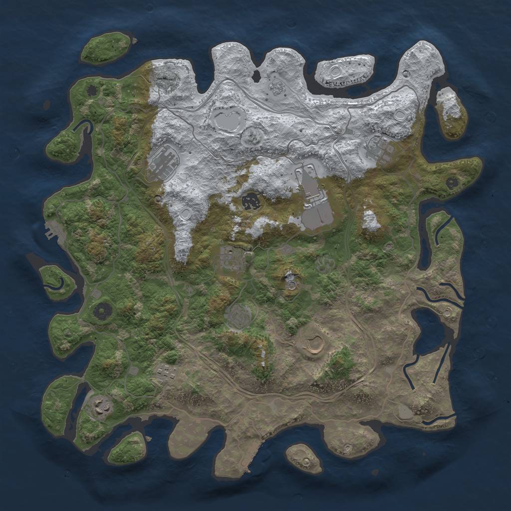 Rust Map: Procedural Map, Size: 4250, Seed: 2035923, 18 Monuments