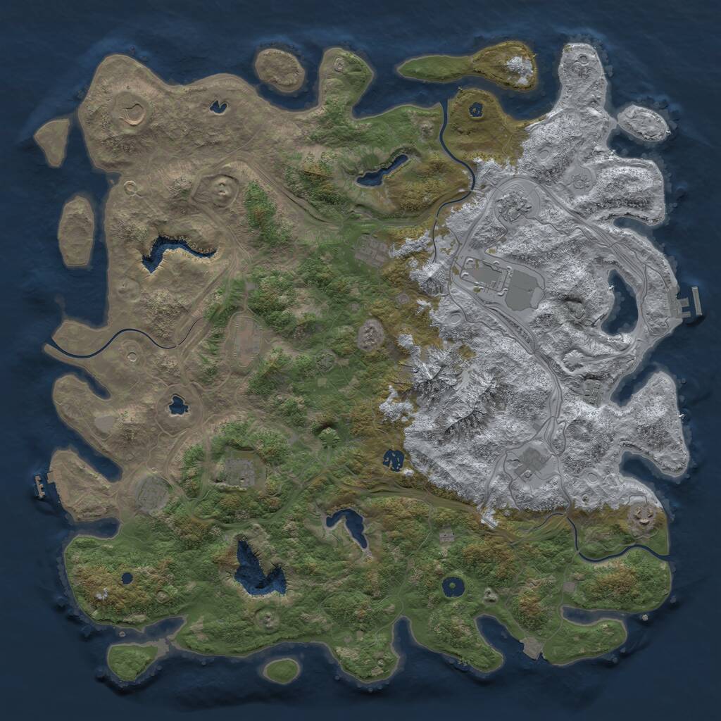 Rust Map: Procedural Map, Size: 5000, Seed: 431582468, 17 Monuments