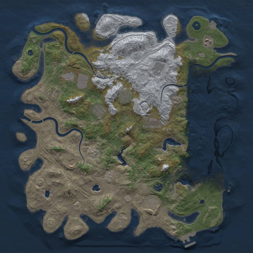 Rust Map: Procedural Map, Size: 4500, Seed: 979797, 17 Monuments