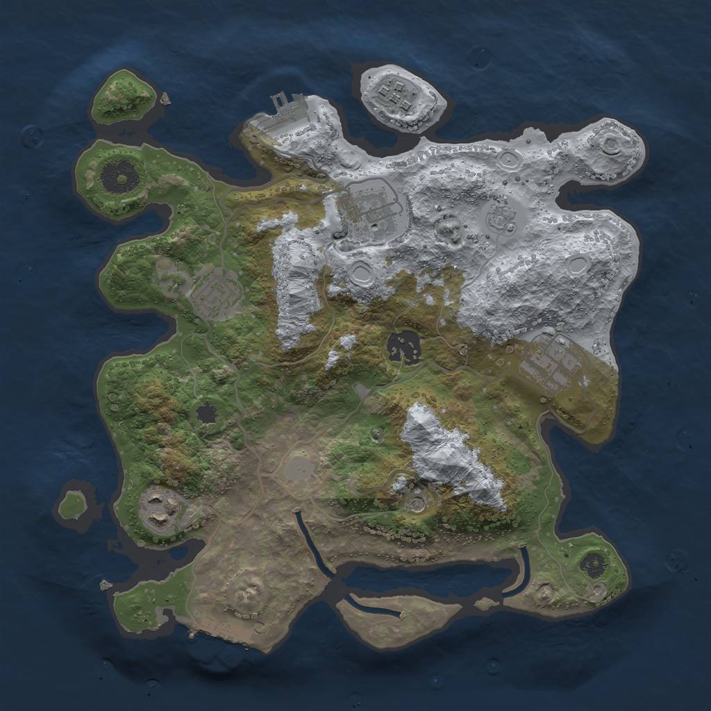 Rust Map: Procedural Map, Size: 3000, Seed: 26539, 15 Monuments