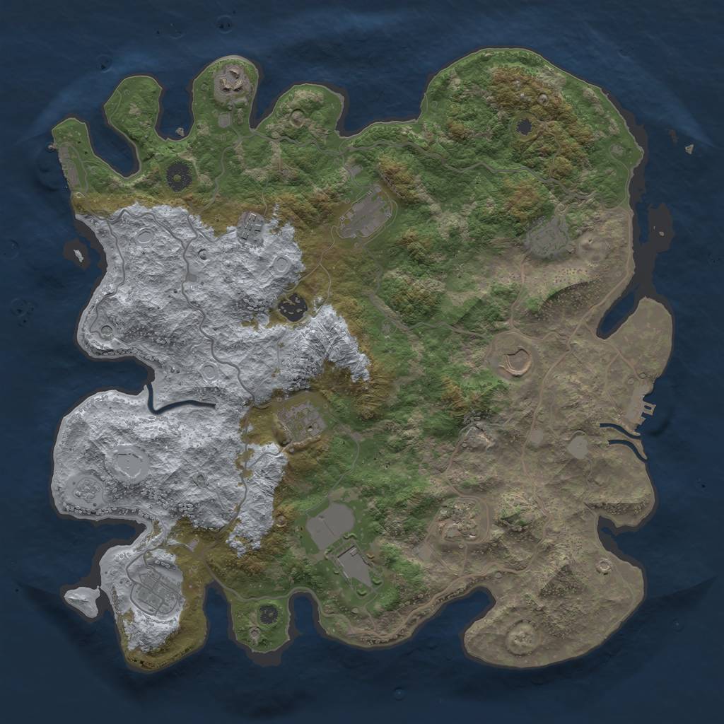 Rust Map: Procedural Map, Size: 4000, Seed: 936653521, 19 Monuments