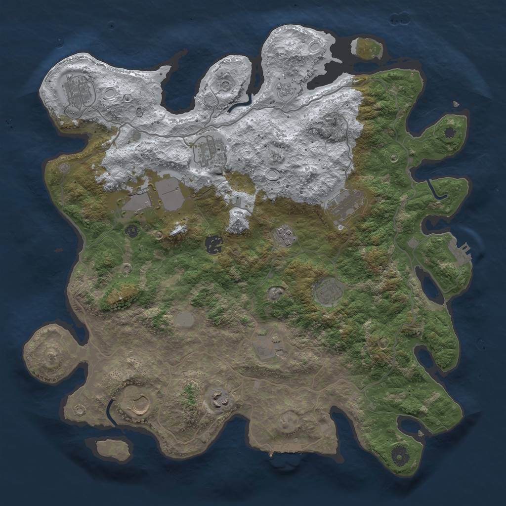 Rust Map: Procedural Map, Size: 4000, Seed: 201419847, 19 Monuments
