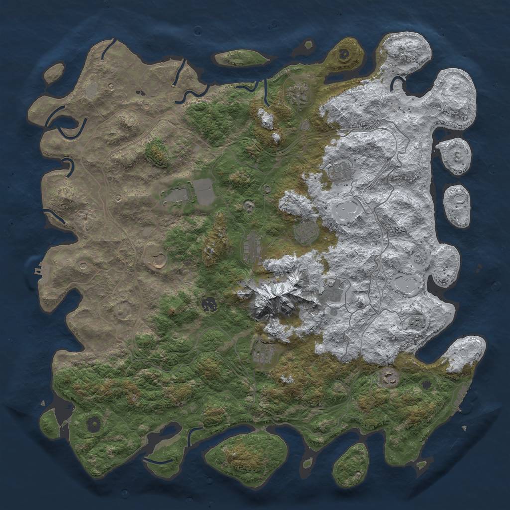 Rust Map: Procedural Map, Size: 5000, Seed: 952088937, 20 Monuments