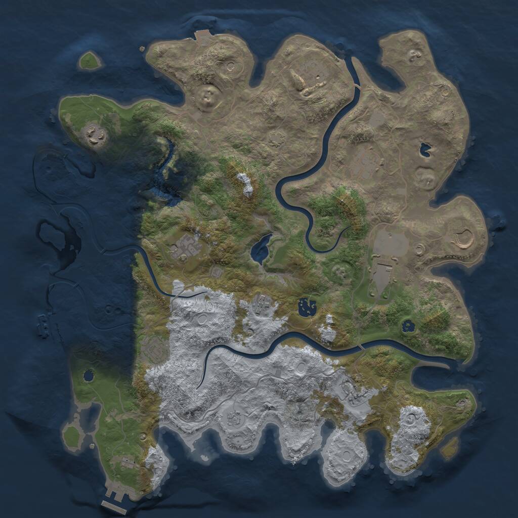 Rust Map: Procedural Map, Size: 4000, Seed: 1846150583, 16 Monuments