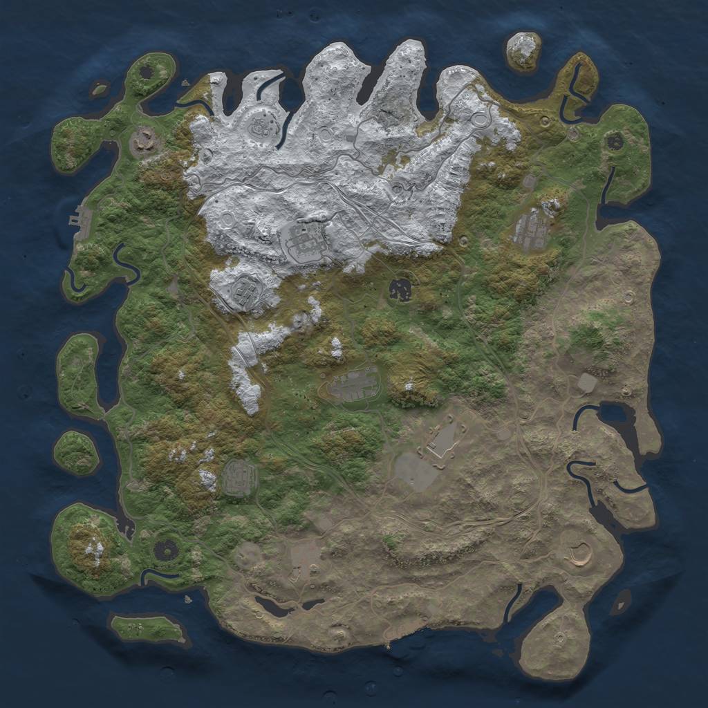 Rust Map: Procedural Map, Size: 4500, Seed: 17714, 19 Monuments