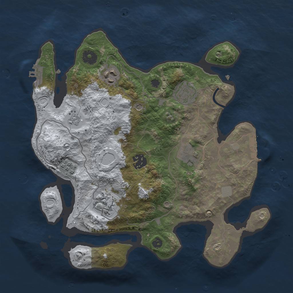Rust Map: Procedural Map, Size: 3000, Seed: 23508105, 15 Monuments