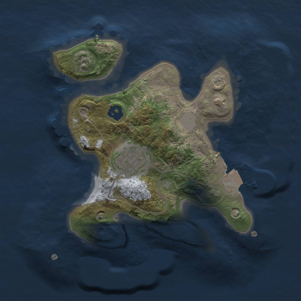 Rust Map: Procedural Map, Size: 2000, Seed: 2517123, 2 Monuments