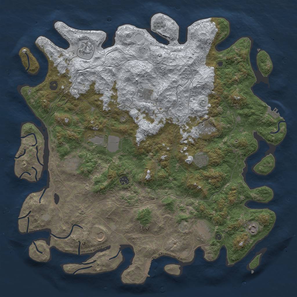 Rust Map: Procedural Map, Size: 4800, Seed: 291212887, 20 Monuments