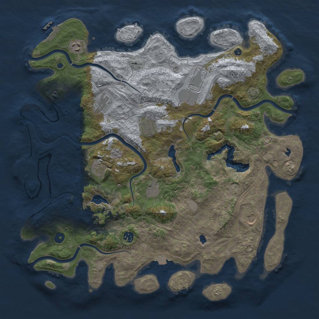 Rust Map: Procedural Map, Size: 4500, Seed: 1638859112, 15 Monuments