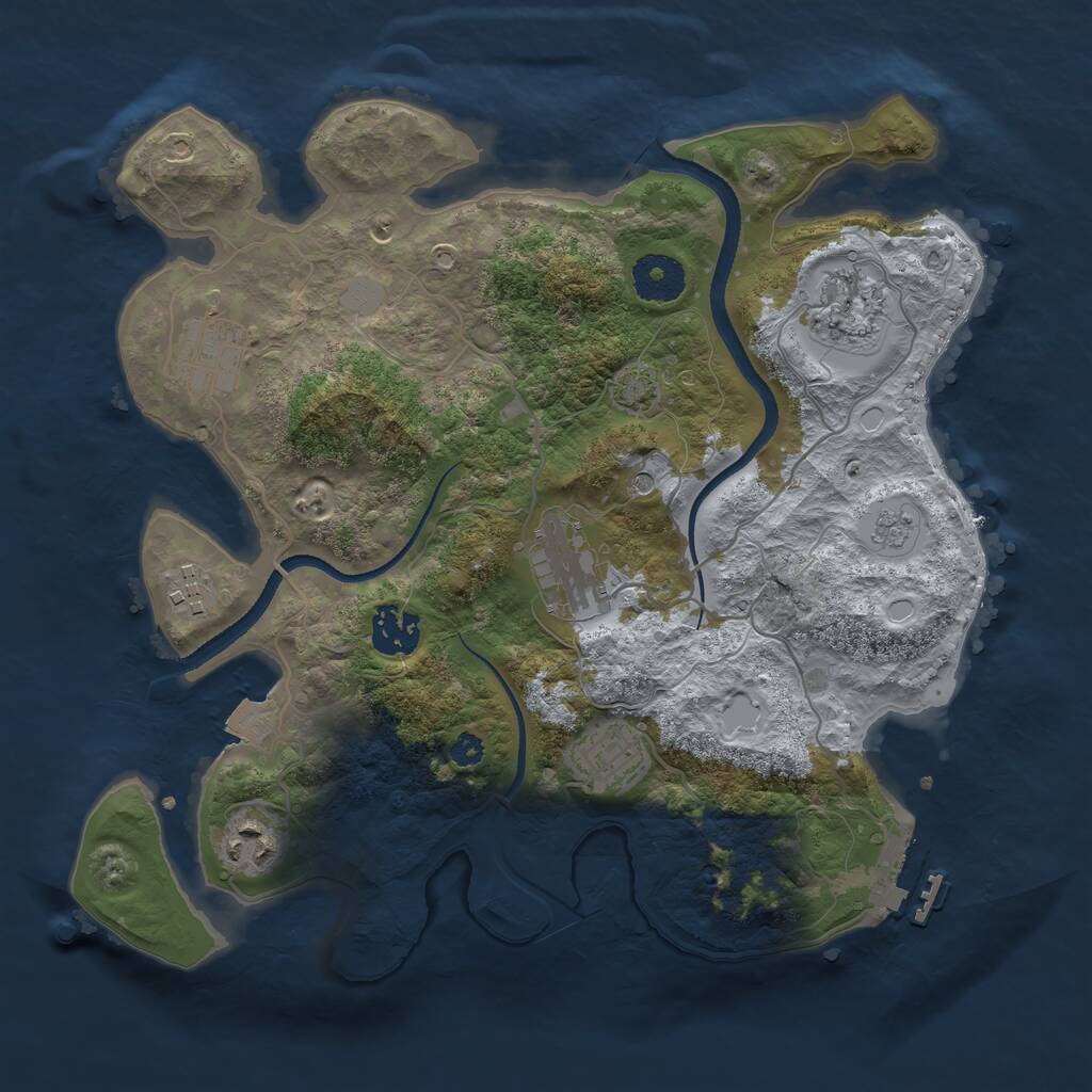 Rust Map: Procedural Map, Size: 3250, Seed: 95803406, 12 Monuments