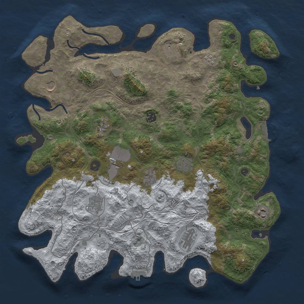 Rust Map: Procedural Map, Size: 4250, Seed: 2095109040, 20 Monuments