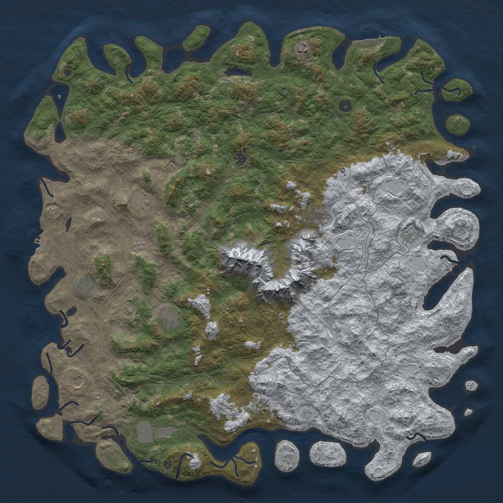 Rust Map: Procedural Map, Size: 6000, Seed: 547423, 20 Monuments