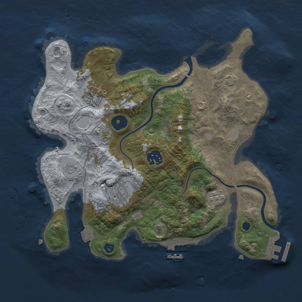 Rust Map: Procedural Map, Size: 3000, Seed: 1639652591, 10 Monuments