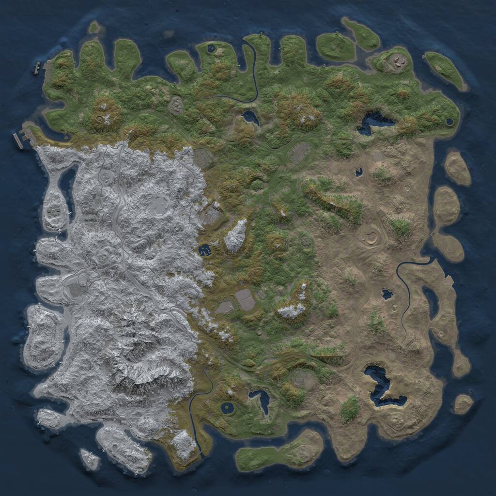 Rust Map: Procedural Map, Size: 6000, Seed: 7012, 17 Monuments
