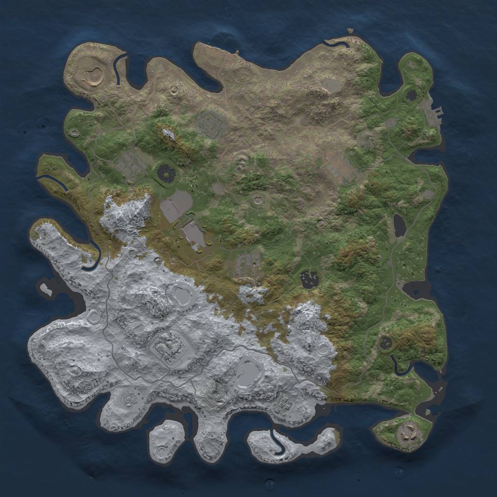 Rust Map: Procedural Map, Size: 4000, Seed: 3094, 17 Monuments
