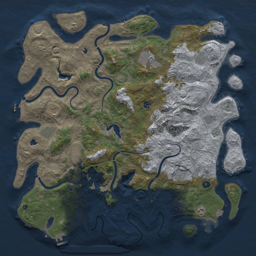 Rust Map: Procedural Map, Size: 5000, Seed: 124578963, 17 Monuments