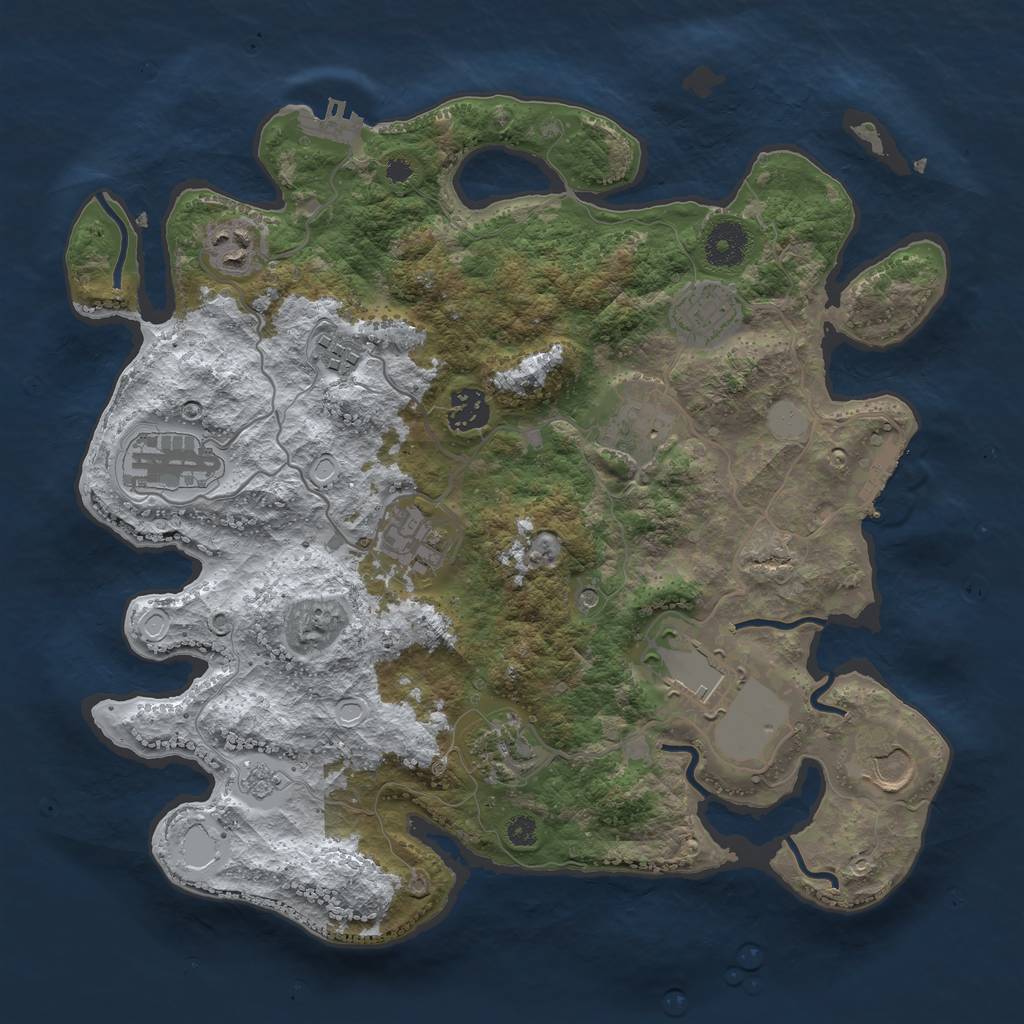 Rust Map: Procedural Map, Size: 3500, Seed: 35483, 19 Monuments