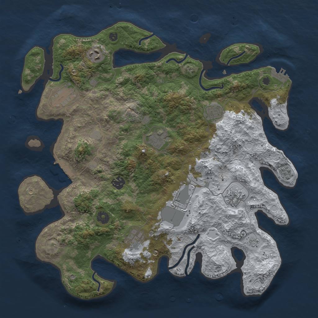 Rust Map: Procedural Map, Size: 3750, Seed: 68235231, 18 Monuments