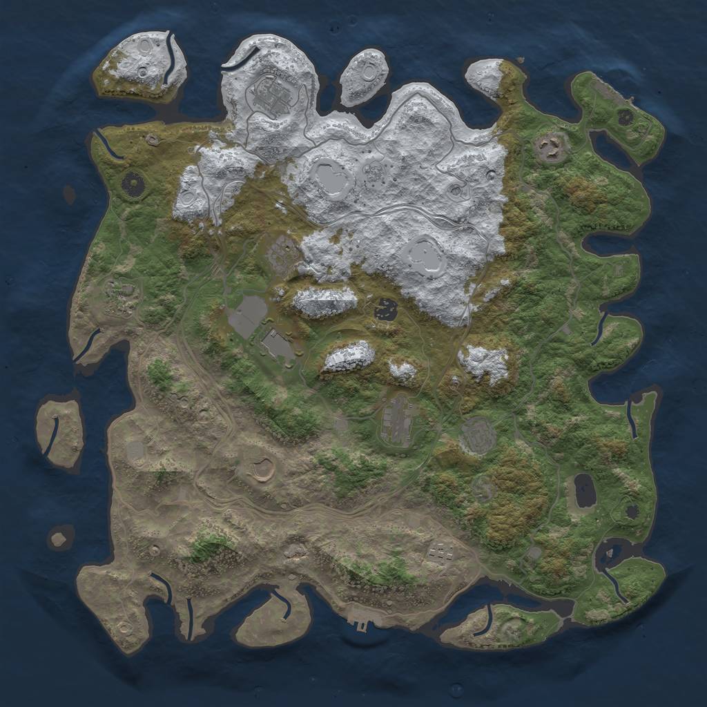 Rust Map: Procedural Map, Size: 4500, Seed: 13846, 19 Monuments