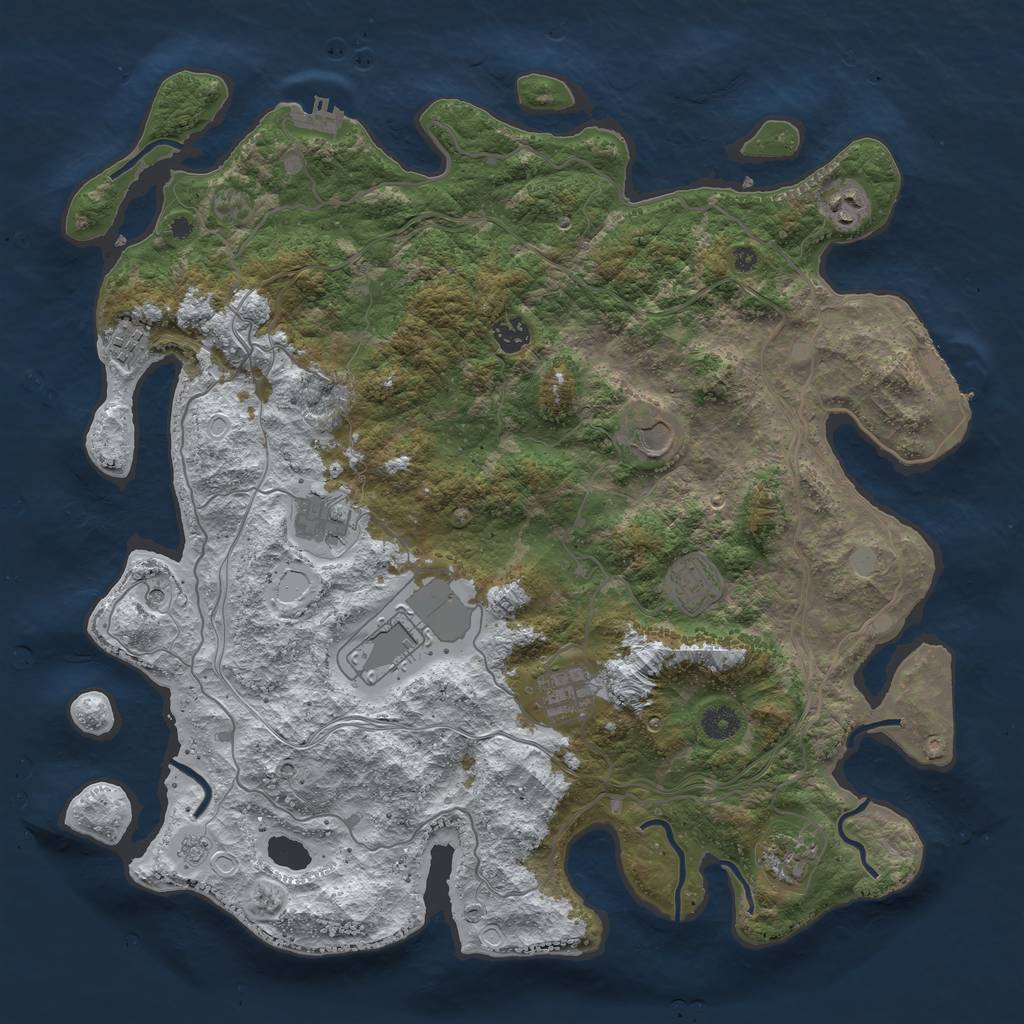 Rust Map: Procedural Map, Size: 4250, Seed: 556386643, 18 Monuments