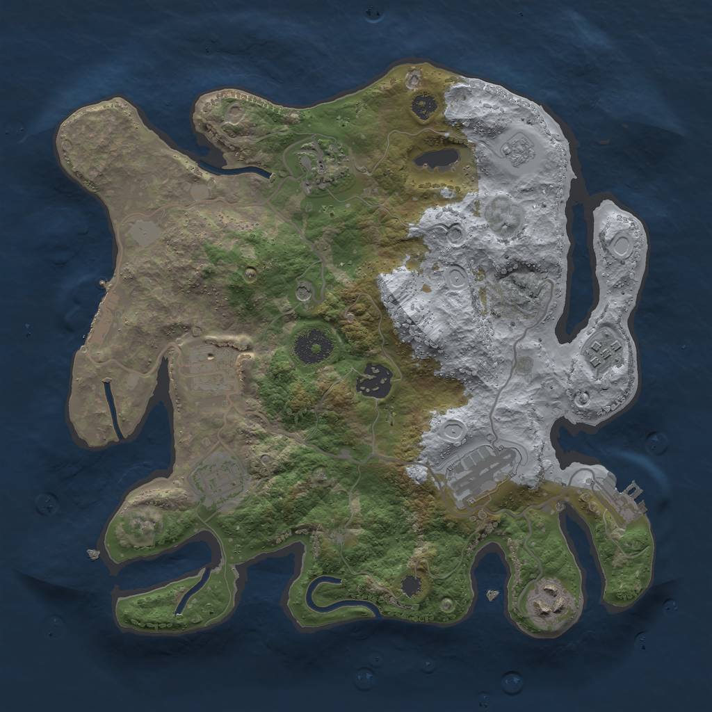 Rust Map: Procedural Map, Size: 3000, Seed: 1621582467, 14 Monuments