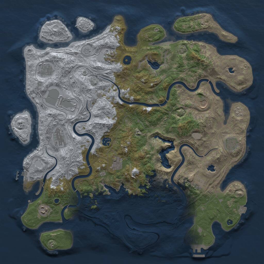 Rust Map: Procedural Map, Size: 4500, Seed: 362331852, 17 Monuments