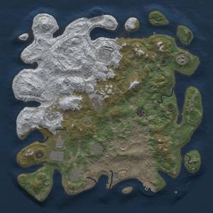 Thumbnail Rust Map: Procedural Map, Size: 4000, Seed: 1110930035, 19 Monuments