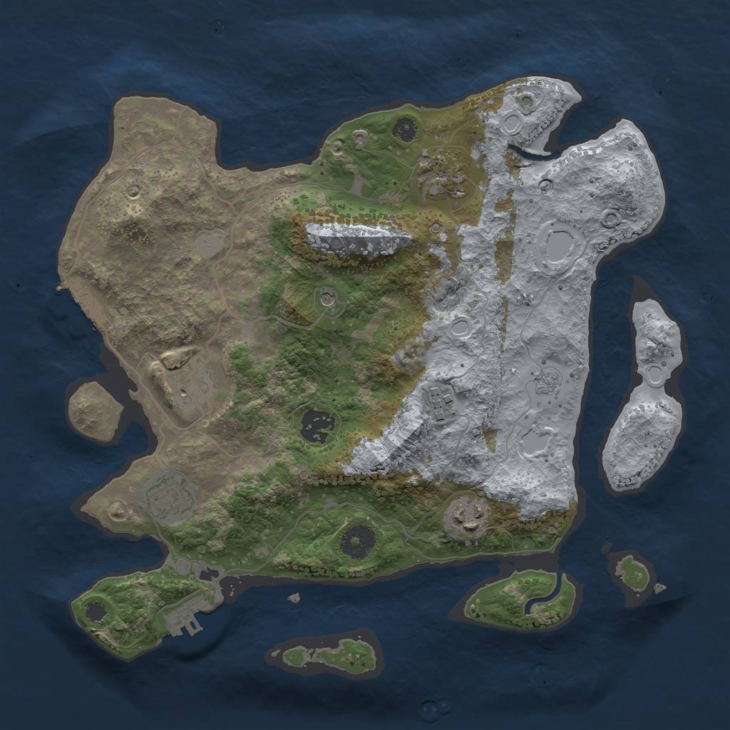 Rust Map: Procedural Map, Size: 3250, Seed: 775167865, 15 Monuments