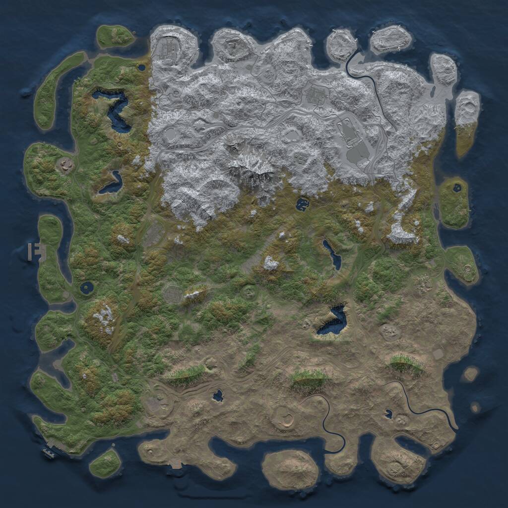 Rust Map: Procedural Map, Size: 6000, Seed: 13232227, 17 Monuments