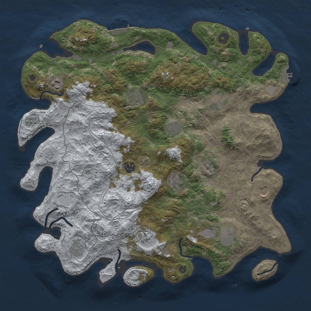 Rust Map: Procedural Map, Size: 4250, Seed: 1643714263, 20 Monuments