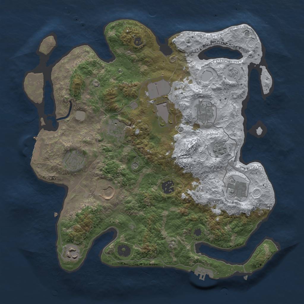 Rust Map: Procedural Map, Size: 3500, Seed: 1972729102, 18 Monuments