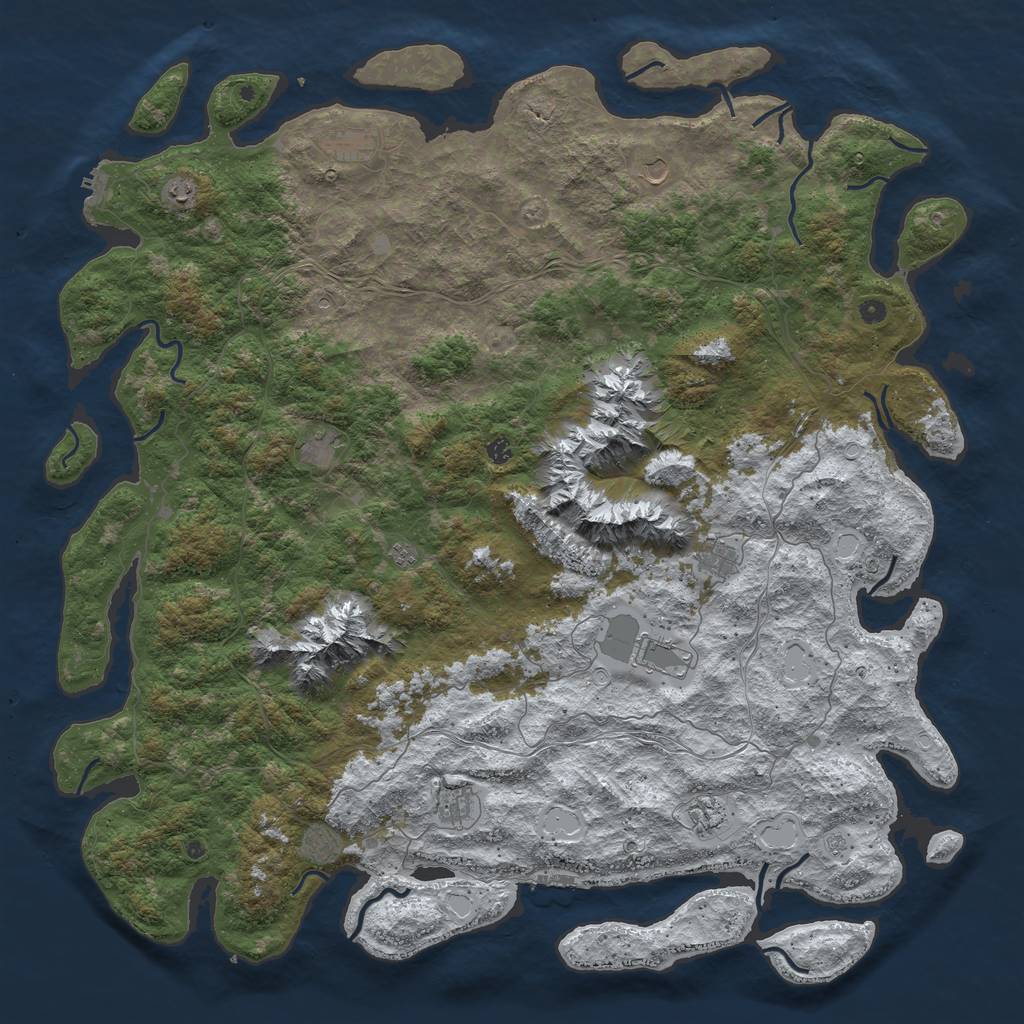 Rust Map: Procedural Map, Size: 6000, Seed: 532, 20 Monuments