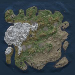 Thumbnail Rust Map: Procedural Map, Size: 3700, Seed: 1051863465, 20 Monuments